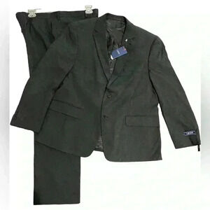 IZOD Irvine NWOT Men’s Two Piece Suit 44 Short 38W X 30L Pants Black
